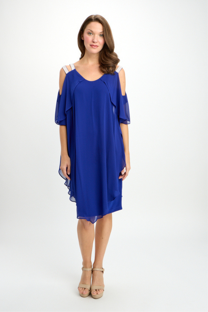 Frank Lyman Imperial Blue Overlay Dress Style 242004