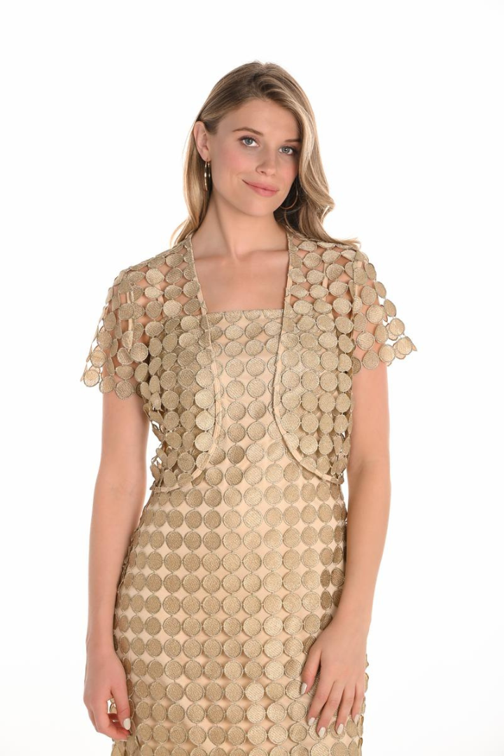 Frank Lyman Fall/Winter 2023 -234334-Knit Dress-Black/Gold