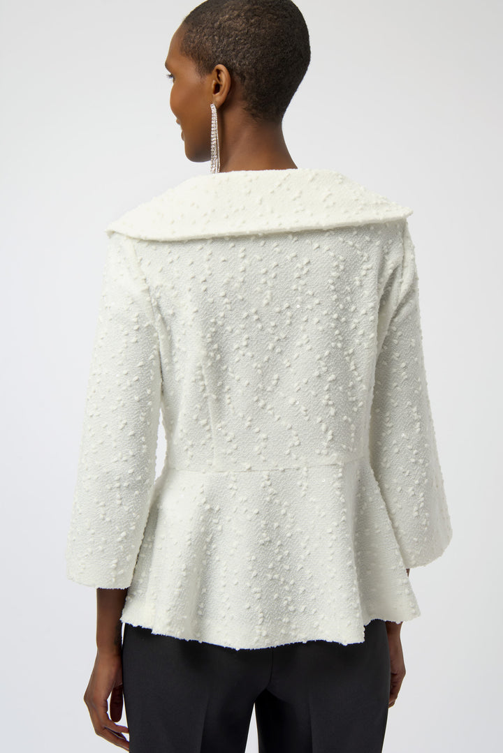 Sequined Bouclé Knit Peplum Jacket Style 254184 – Tango Boutique