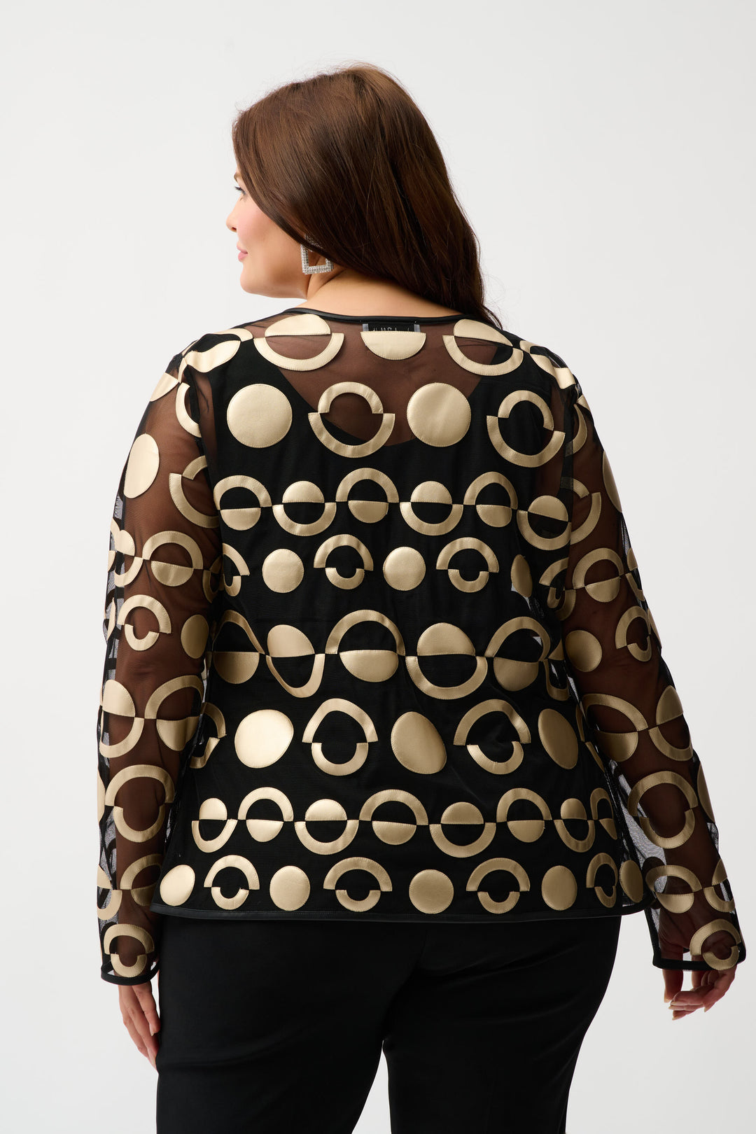 Mesh and Leatherette Collarless Jacket Style 254923 – Tango