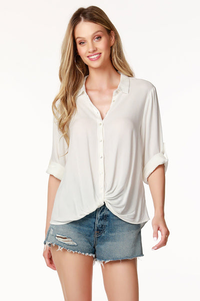 Bobi Ivory Twist Front Top - Tango Boutique