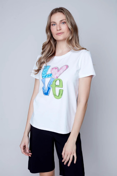 Carre Noir White LOVE Tee Style 6843 - Tango Boutique
