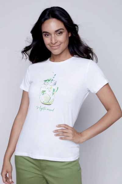 Carre Noir White Mojito Mood Tee Style 6842 - Tango Boutique