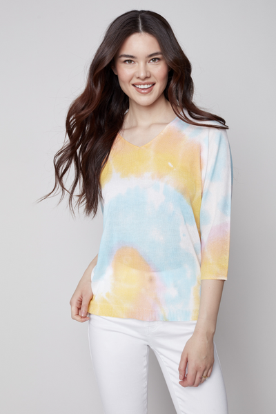 Charlie B Pastel Printed Dolman Sleeve Top Style C2219X - Tango Boutique