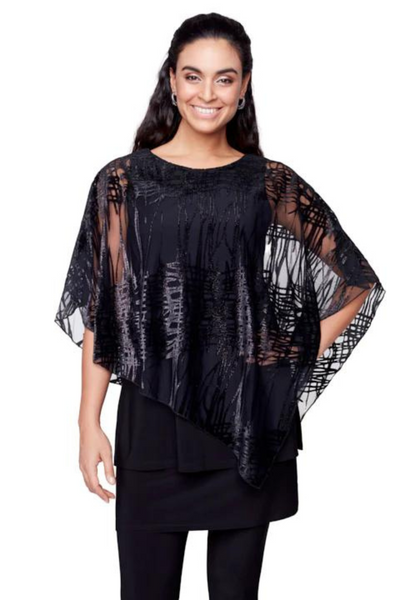 Compli K Black Burnout Overlay Top Style 33369 - Tango Boutique