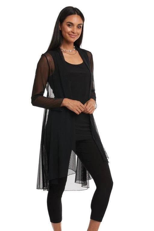 Black mesh cardigan on sale