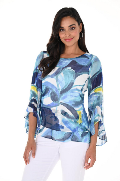 Frank Lyman Royal & White Top Style 246396 - Tango Boutique