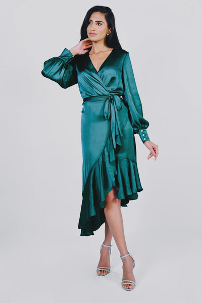 Frank Lyman Wrap Ruffle Dress 229224 - Tango Boutique