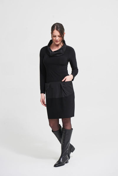 Joseph Ribkoff Black Cowl Neck Dress Style 213637 - Tango Boutique