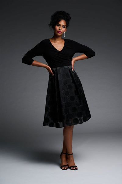Joseph Ribkoff Black Fit & Flare Dress Style 223721 - Tango Boutique