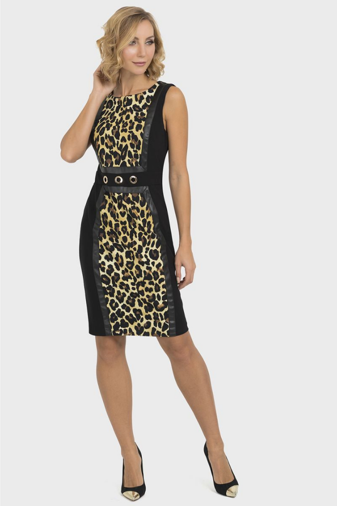 Black & Gold Color Block Dress Style 193543 – Tango Boutique