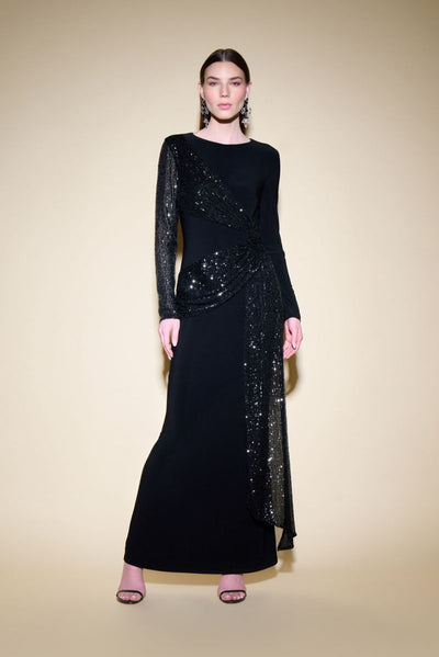 Joseph Ribkoff Black Sequin Gown Style 234717 - Tango Boutique