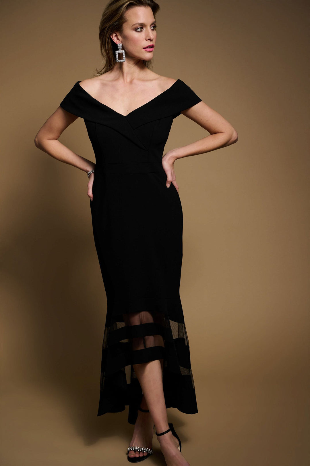Black sheer panel dress outlet