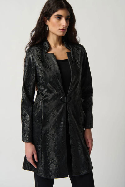 Joseph Ribkoff Black Snakeskin Coat Style 234111 - Tango Boutique