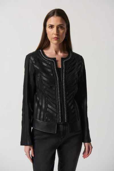Joseph Ribkoff Black Studded Detail Jacket Style 233962 - Tango Boutique