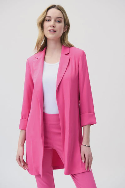 Joseph Ribkoff Dazzle Pink Long Blazer Style 211361 - Tango Boutique