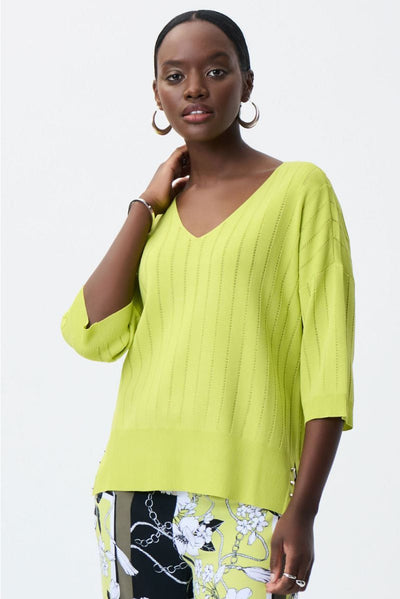 Joseph Ribkoff Exotic Lime Knit Top Style 231944 - Tango Boutique