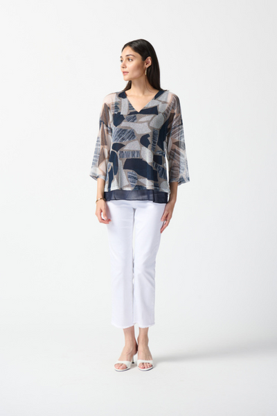 Joseph Ribkoff Joseph Ribkoff Printed Mesh Top Style 242200 - Tango Boutique