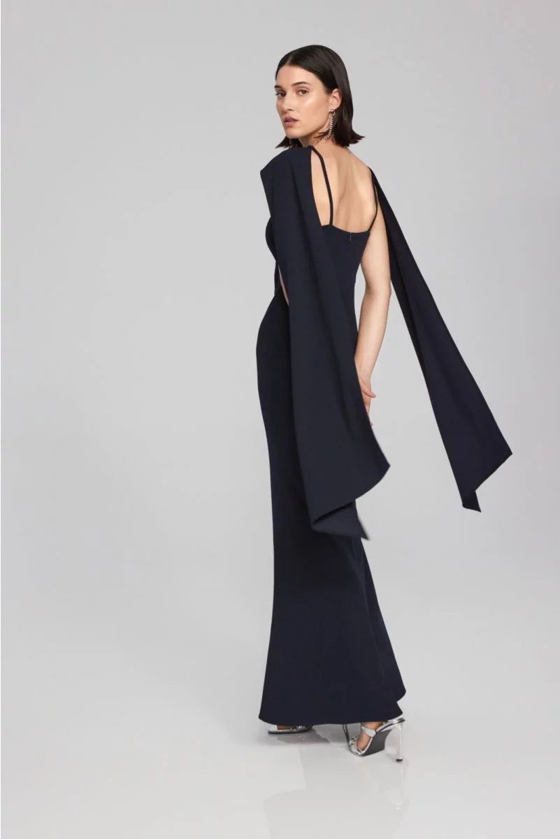 joseph ribkoff midnight blue dress Joseph Ribkoff Midnight Blue Off-the-Shoulder Sheath Dress Style 241740