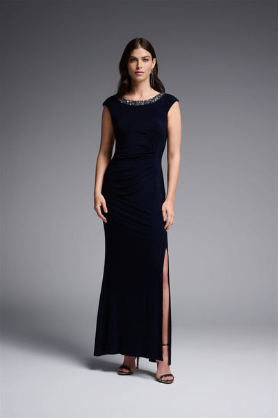 Joseph Ribkoff Midnight Embellished Neckline Gown & Bolero Style 231709 + 231707 - Tango Boutique