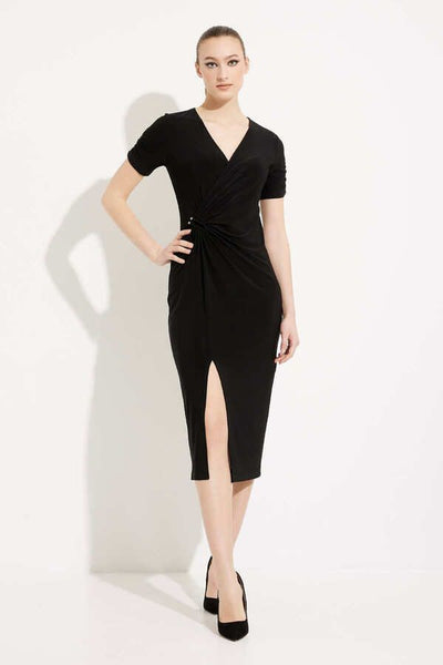 Joseph Ribkoff Midnight Front Slit Wrap Front Dress Style 232120 - Tango Boutique