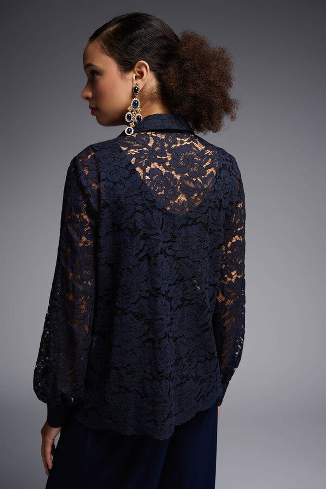 Midnight Lace Detail Blouse Style 231764 – Tango Boutique