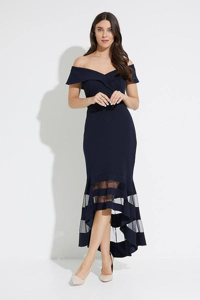 Joseph Ribkoff Midnight Sheer Panel Gown Style 223743 - Tango Boutique