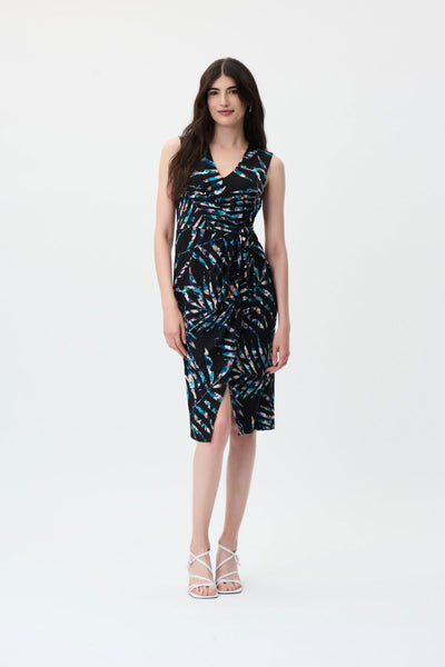 Joseph Ribkoff Palm Print Wrap Dress Style 231108 - Tango Boutique