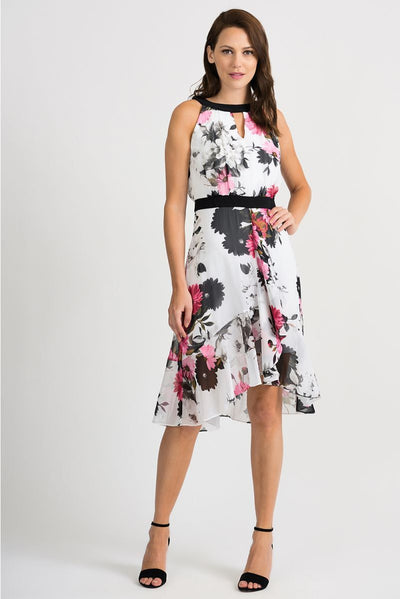 Joseph Ribkoff Pink Vanilla Floral Print Dress Style 201359 - Tango Boutique