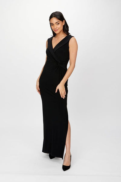 Joseph Ribkoff Sapphire Ruffle Front Slit Dress Style 241711 - Tango Boutique