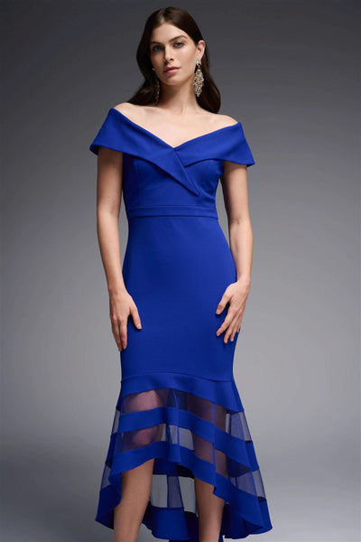 Joseph Ribkoff Sapphire Sheer Panel Gown Style 223743 - Tango Boutique