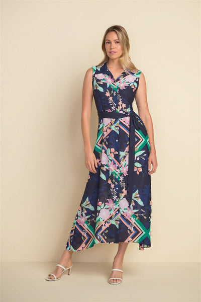 Joseph Ribkoff Sleevless Floral Print Shirt Dress Style 212202 - Tango Boutique