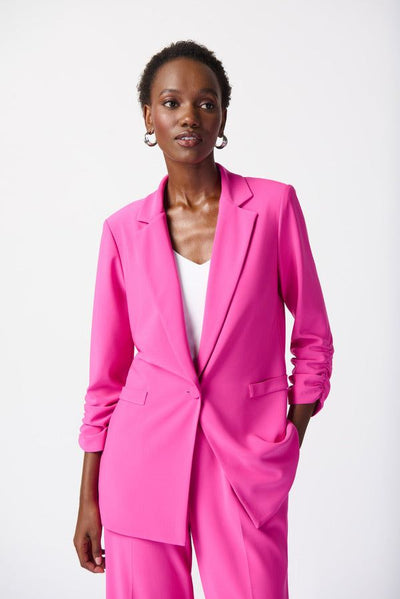 Joseph Ribkoff Ultra Pink Shirred Sleeve Blazer Style 241031 - Tango Boutique