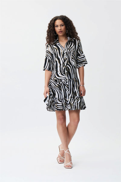 Jospeh Ribkoff Vanilla Multi Ruffle Hem Dress Style 231134 - Tango Boutique