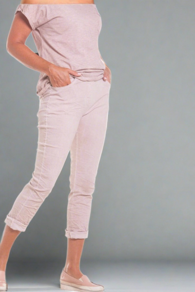 Made in Italy Pull On Blush Pant Style 5112 - Tango Boutique