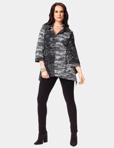 Minkas Black & White Jacket Style RN906 - Tango Boutique