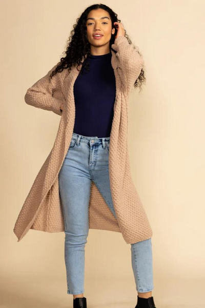 Pink Martini Taupe Lise Knit Cardigan - Tango Boutique