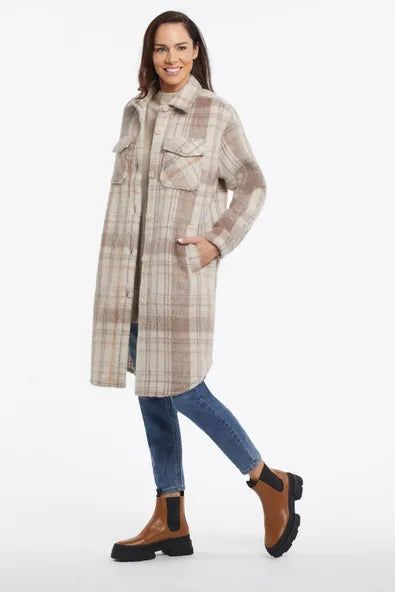 Tribal Camel Drop Shoulder Shacket Style 7538 - Tango Boutique