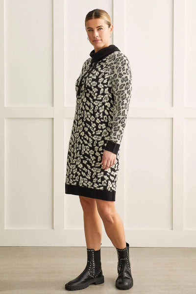 Tribal Feather Yarn Intarsia Sweater Dress Style 1593 - Tango Boutique