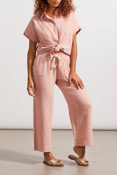Tribal Petal Pink Cotton Gauze Wide Leg Pant Style 7678 - Tango Boutique