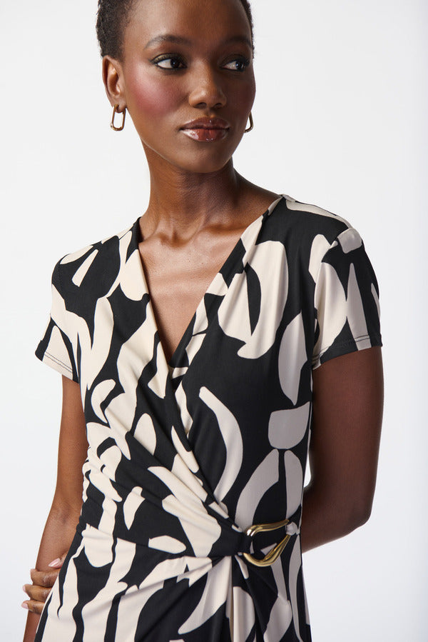 Geometric Wrap Front Dress Style 241029 – Tango Boutique