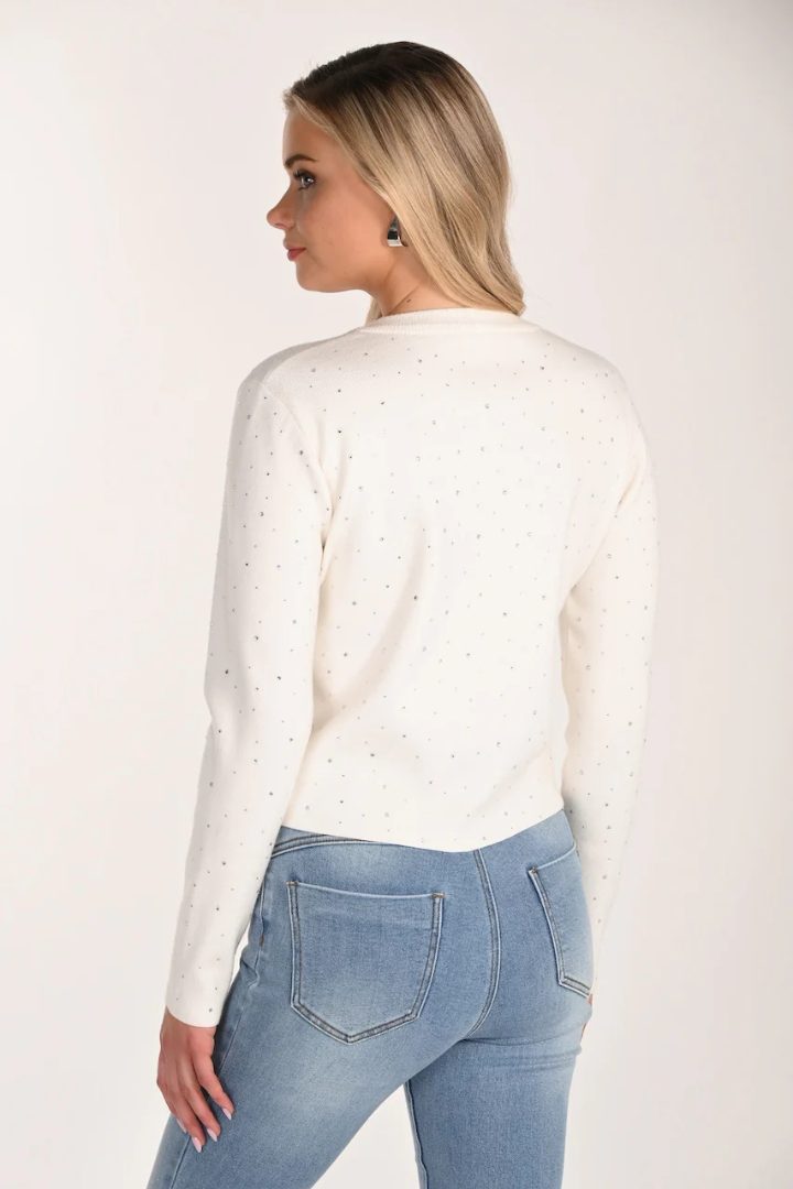 Embellished Button Down Knit Top Style 244611 – Tango Boutique
