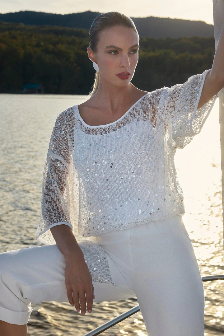 Embellished Mesh Top Style 261116 – Tango Boutique